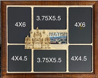 11x14 Austria Vacation Laser Engraved Picture Frame with 6 Photo Holes Collage