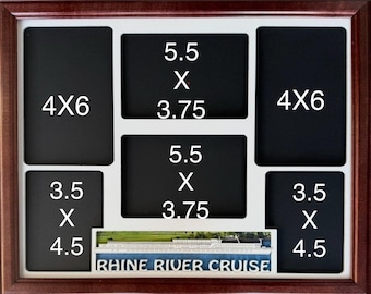 11x14 Rhine River Cruise Vacation Laser Engraved Picture Frame with 6  Photo Holes Collage