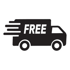 K&ouml;nnte beinhalten: Schwarz-wei&szlig;-Illustration eines Lieferwagens mit dem Wort "GRATIS" an der Seite. Der Wagen bewegt sich schnell, was durch drei Linien hinter ihm angezeigt wird.