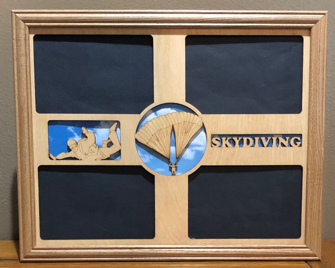 Skydiving Frame 11x14 Skydiving and Parachuting Laser Engraved Picture Frame With 4 ...