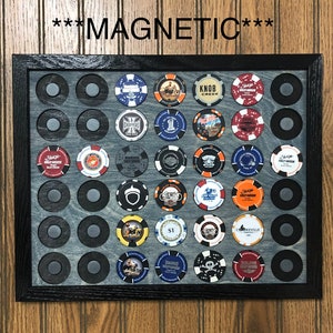 Harley Casino Style Chips Magnetic Display 11x14 Insert Fits 42 Harley Style Casino Chips Holds 42 Chips