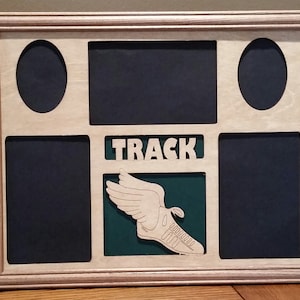 11x14 Track Laser Engraved Picture Frame with 5 Photo Holes