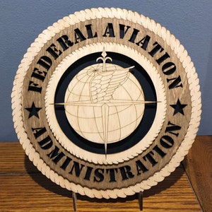 Federal Aviation Administration Wall Tribute ManCave Protect and Serve Personalized, Stand, Jumbo 16&quot; & 18&quot; options