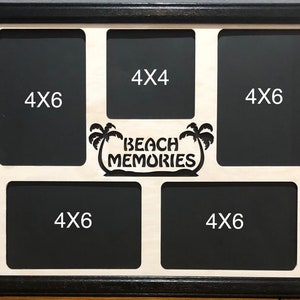 11x14 Beach Memories Vacation Laser Engraved Picture Frame with 5 Photo Holes Collage Can be personalized