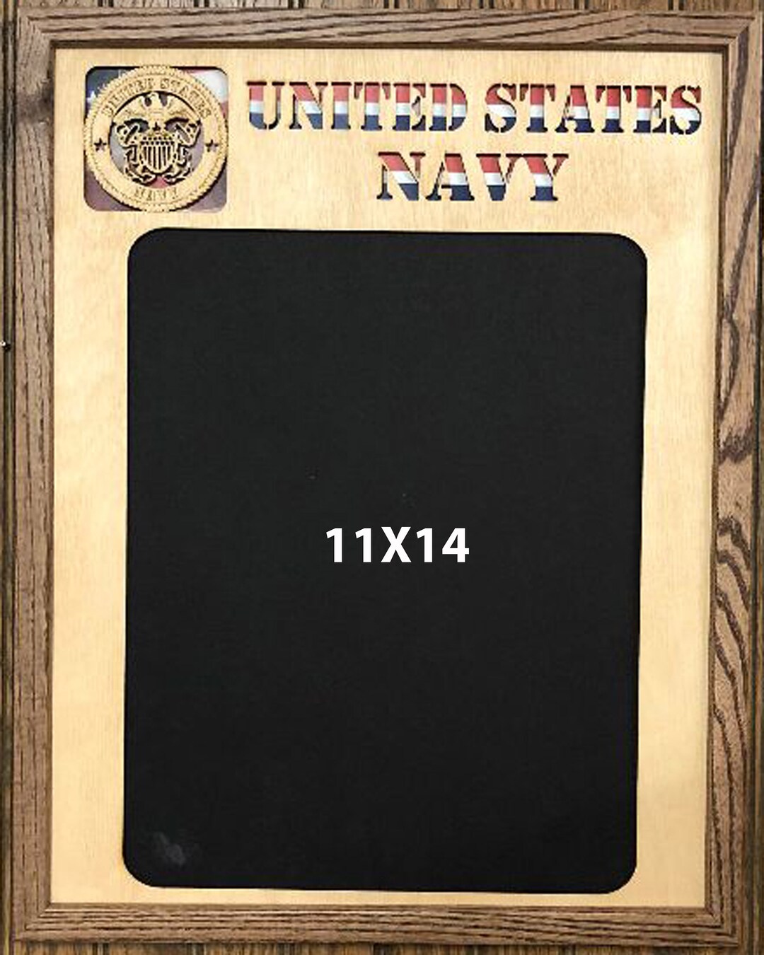 14x18 US Navy Laser Engraved Picture Frame With 1 Photo Hole's for