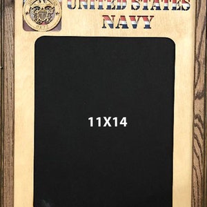 14x18 US Navy  Laser Engraved Picture Frame with 1 Photo Hole&#39;s for 11x14 photo,All wood frame,hanger,Can be personalized