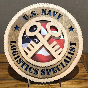 US Logistics Specialist Wall Tribute ManCave  Personalized, Stand, Jumbo 16&quot; & 18&quot; options