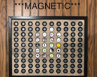 Golf Ball Markers Magnetic  Display  Fits  100 Golf Ball Markers with Frame 14x18 frame size