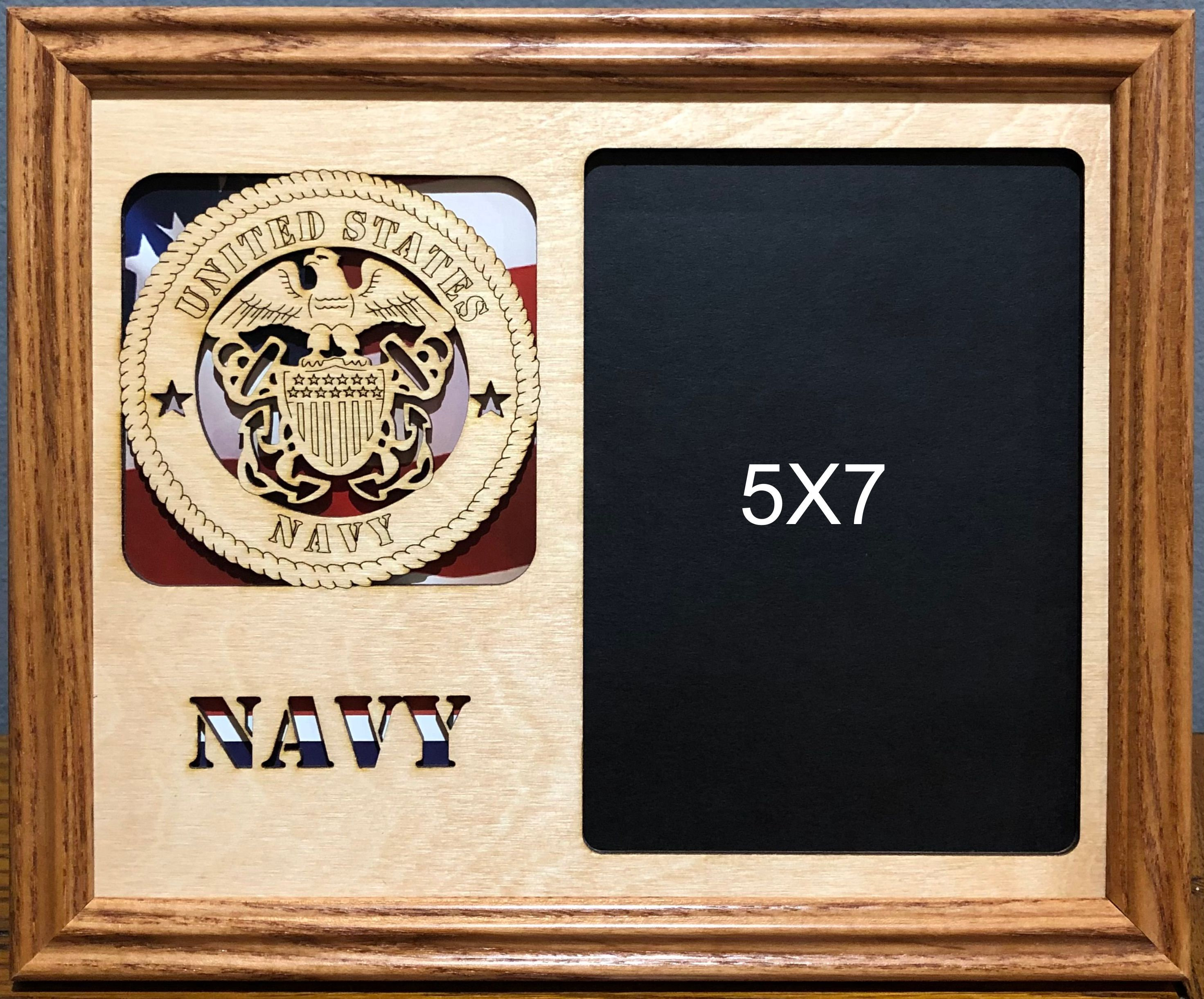 8x10 US Navy Laser Engraved Picture Frame 5x7 Photo & Flag Etsy