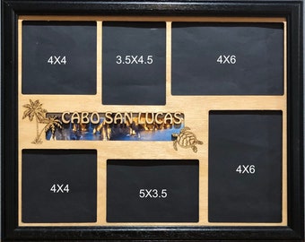 11x14 Cabo San Lucas Vacation Laser Engraved Picture Frame with 6 Photo Holes,Frame Optional
