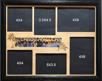 11x14 Cabo San Lucas Vacation Laser Engraved Picture Frame with 6 Photo Holes,Frame Optional