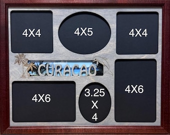 11x14 Curacao Vacation Laser Engraved Picture Frame with 6 Photo Holes Collage Frame Optional