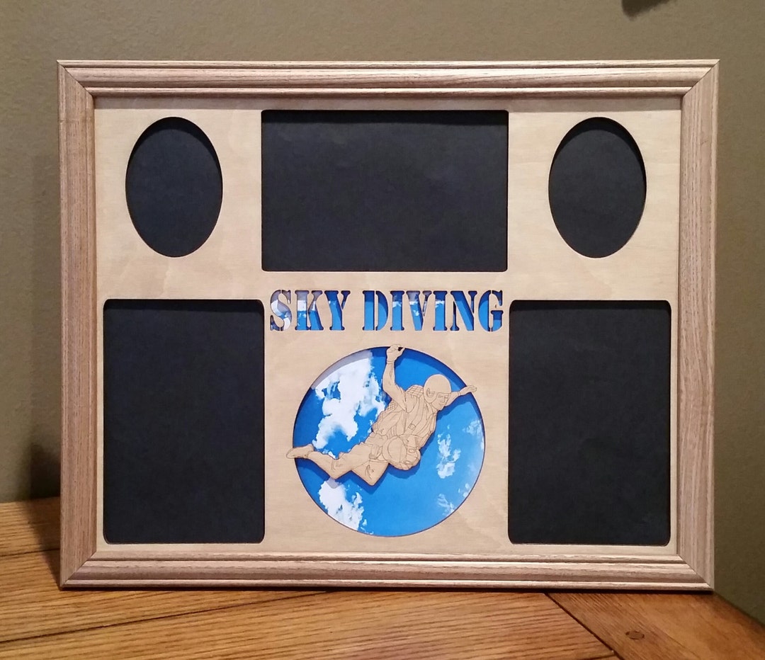 Skydiving Frame 11x14 Skydiving and Parachuting Laser Engraved Picture Frame With 5 ...