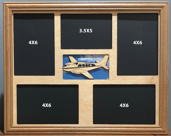 11x14 Airplane Flying Laser Engraved Picture Frame with 5 Photo Holes Collage