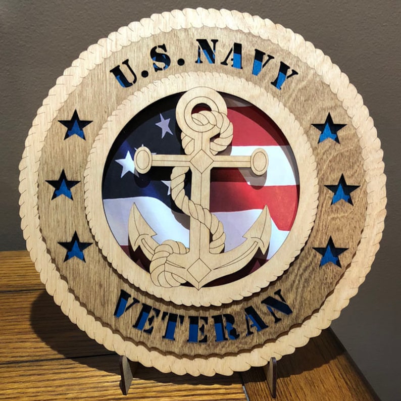 US Navy Veteran Wall Tribute Can Be Personalized Stand | Etsy