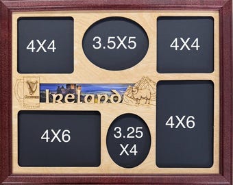 11x14 Ireland Vacation Laser Engraved Picture Frame with 6 Photo Holes Collage