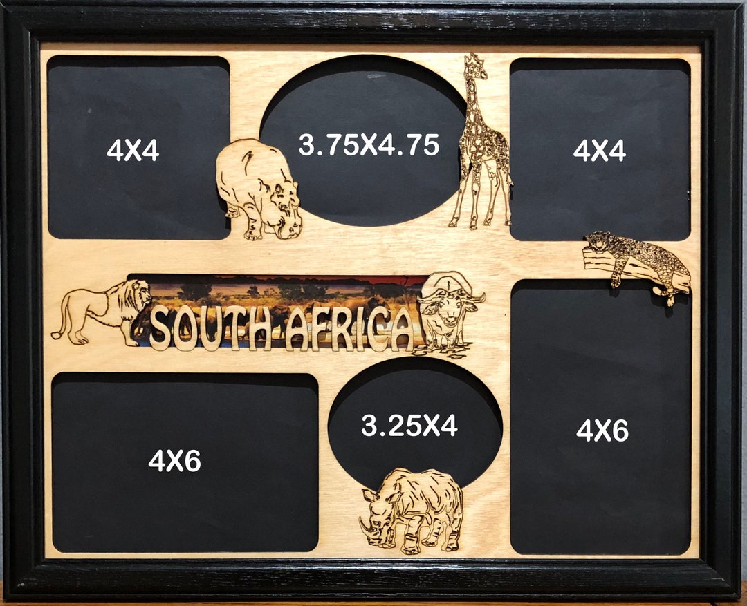 11x14 South Africa Vacation Laser Engraved Picture Frame With 6 Photo