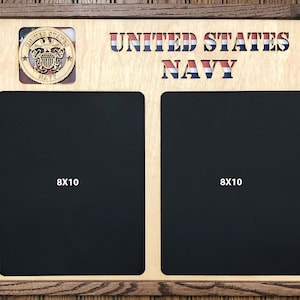 14x18 US Navy Laser Engraved Picture Frame with 2 Photo Hole&#39;s for 8X10photo&#39;sWood frame,hanger,OfficiallyLicensed Hobby # HOB-NTLPO-UNIPEO1