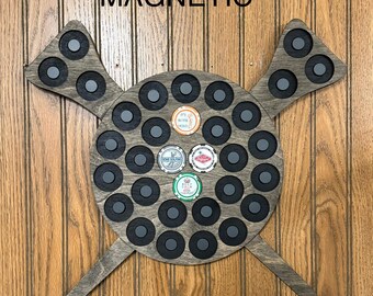 Golf Ball and Tees Display Hold's 33 Large Golf Ball Markers Magnetic Holder,Hanger on back,3/8 inch thick birch