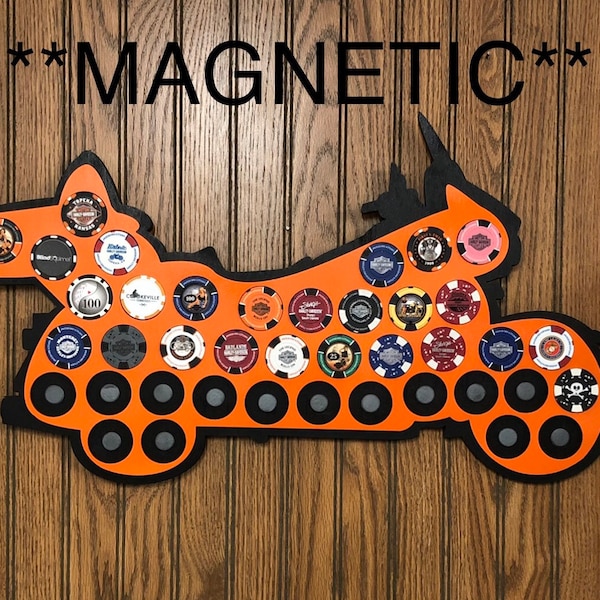 Harley Poker Chip Display Frame Etsy