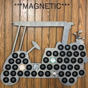 Golf Cart Ball Marker Magnetic Holder Holds 48 Golf Ball Markers Casino Style Markers Hanger on back,3/8 inch thick birch,