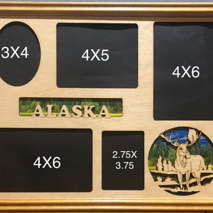 11x14 Alaska Vacation Laser Engraved Picture Frame with 5 Photo Holes Collage Can be personalized