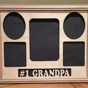 11x14 #1 Grandpa Laser Engraved Picture Frame with 5 Photo Holes