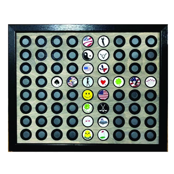 Golf Ball Markers Magnetic  Display  Fits 72  Golf Ball Markers, Frame Available