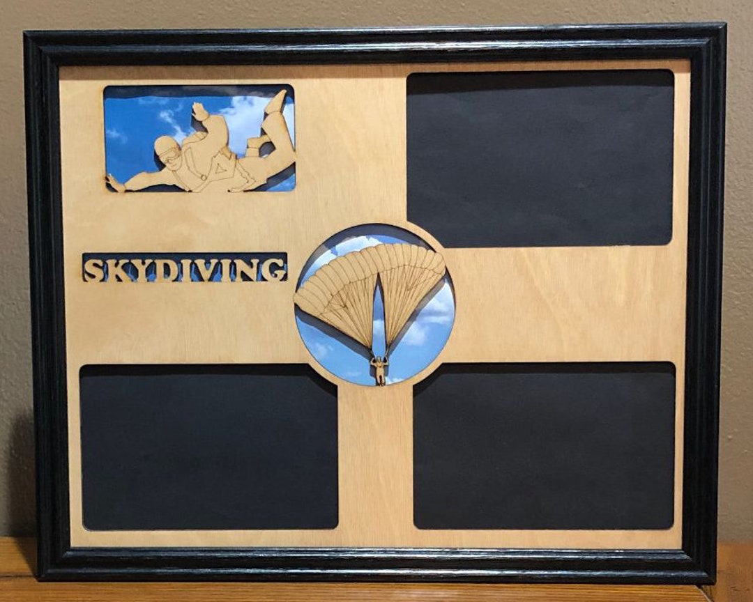Skydiving Frame 11x14 Skydiving and Parachuting Laser Engraved Picture Frame With 3 ...