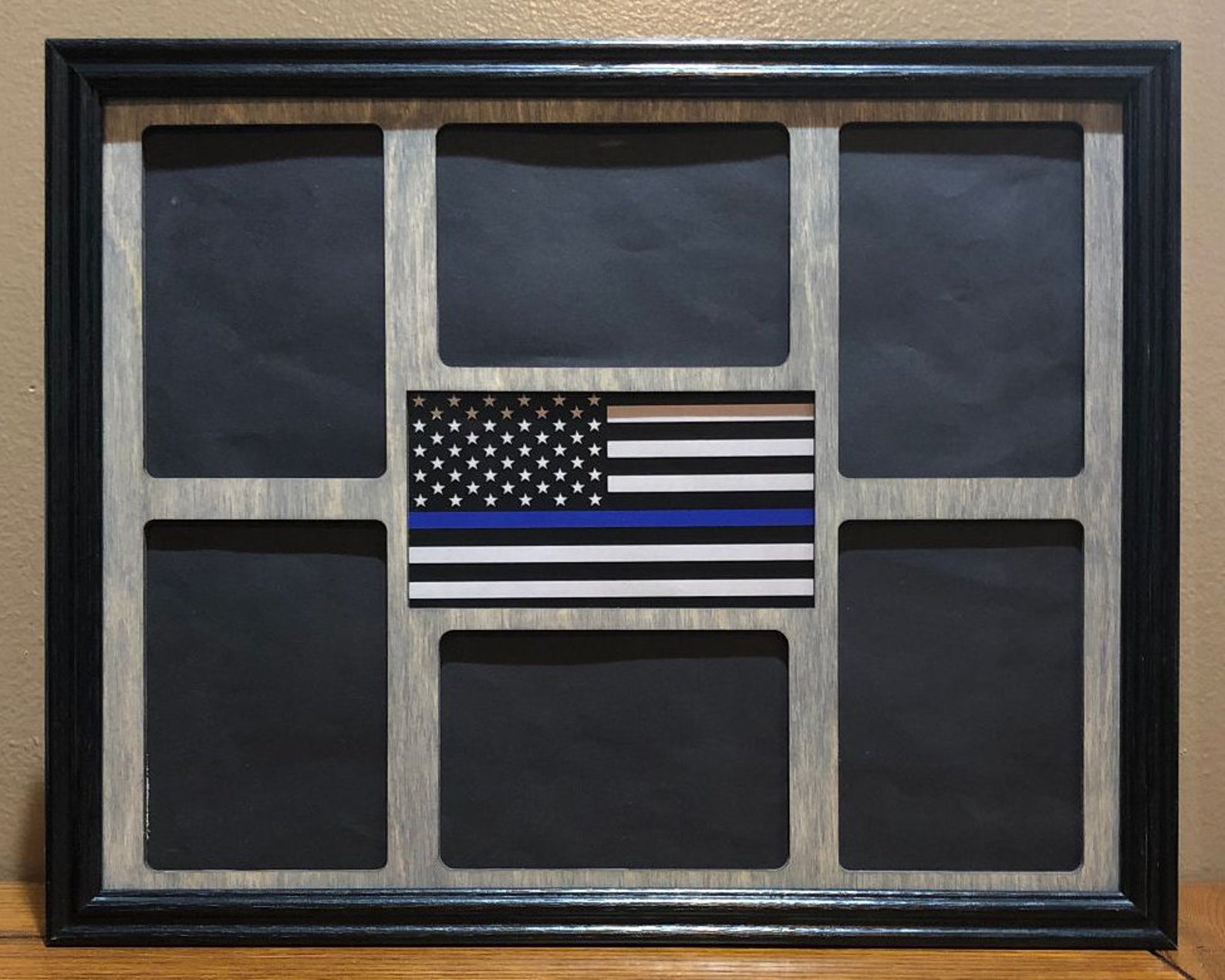11x14 Thin Blue Line Laser Engraved Picture Frame With 6 Photo Etsy
