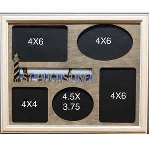 11x14 St Augistine Vacation Laser Engraved Picture Frame with 5 Photo Holes Collage Can be personalized