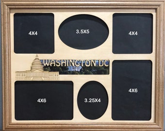 11x14 Washington DC Vacation Laser Engraved Picture Frame with 6 Photo Holes,Frame Optional