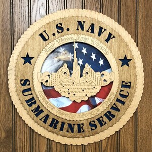US Navy Submariner Service Wall Tribute ManCave Protect and Serve Personalized, Stand, Jumbo 16&quot; & 18&quot; options