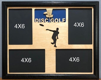 11x14 Ultimate Disc Golf Laser Engraved Picture Frame with 4 Photo Holes,Frame Optional