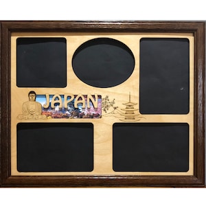 11x14 Japan  Vacation Laser Engraved Picture Frame with 5 Photo Holes Collage