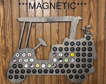 Golf Cart Ball Marker Magnetic Holder Holds Golf Ball Markers Hanger on back,3/8 inch thick birch,9 color choices