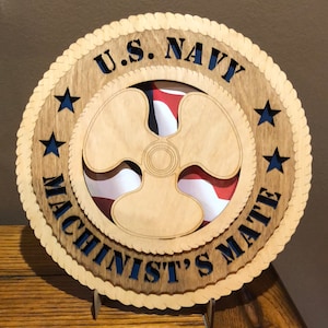 US Navy Machinists Mate Wall Tribute ManCave  Personalized, Stand, Jumbo 16&quot; & 18&quot; options
