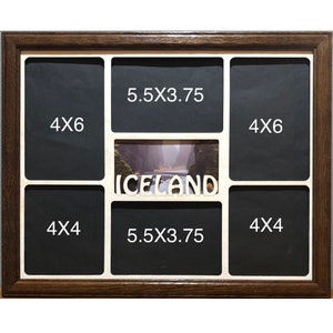 11x14 Iceland Vacation Laser Engraved Picture Frame with 6 Photo Holes Collage Can be personalized