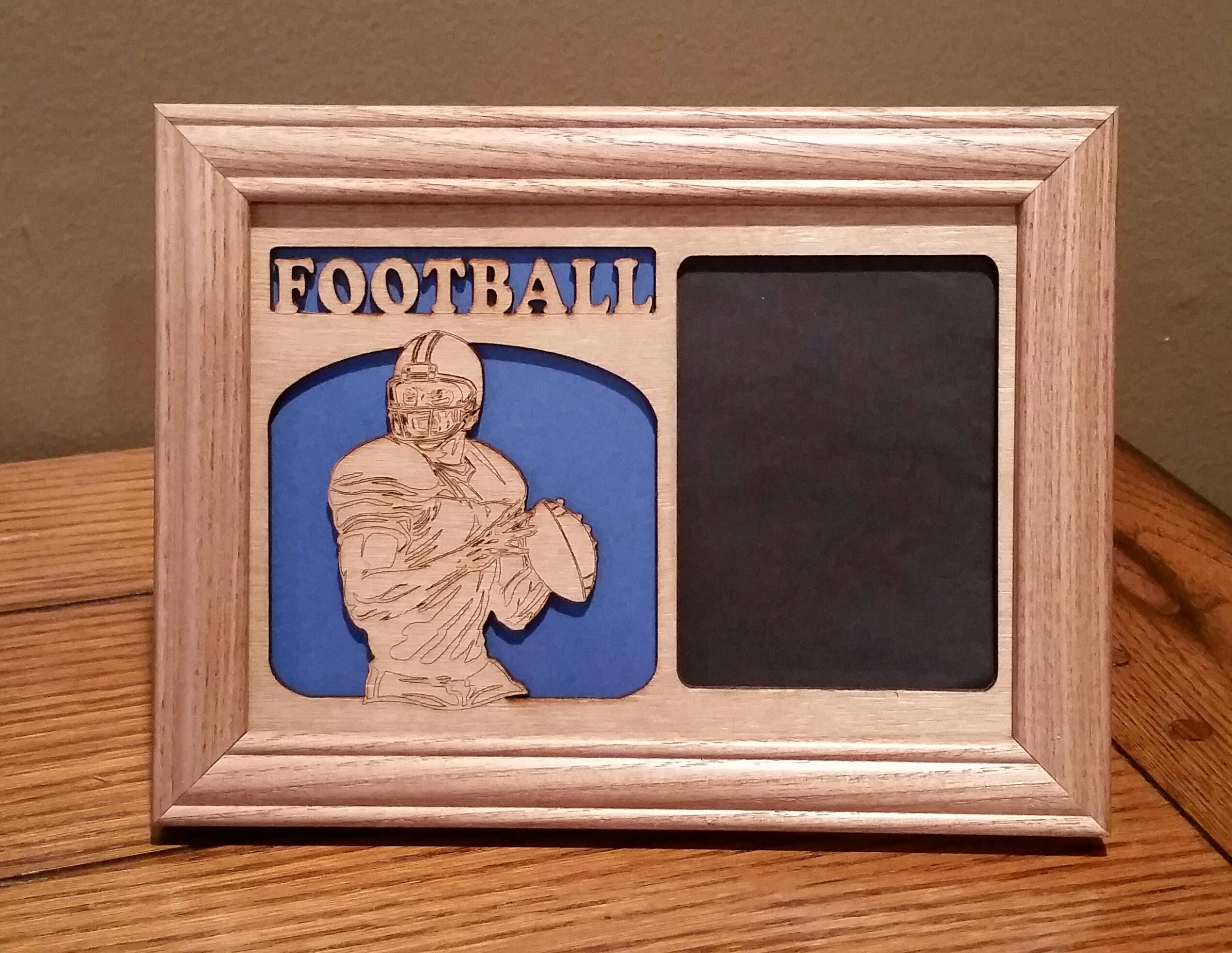 5x7 Football Laser Engraved Picture Frame and Insert With 1 Etsy