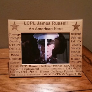 Military Marine Army Navy Air Force American Heroe Personalized Picture Frame  Officially Licensed Hobbyist Number 21003