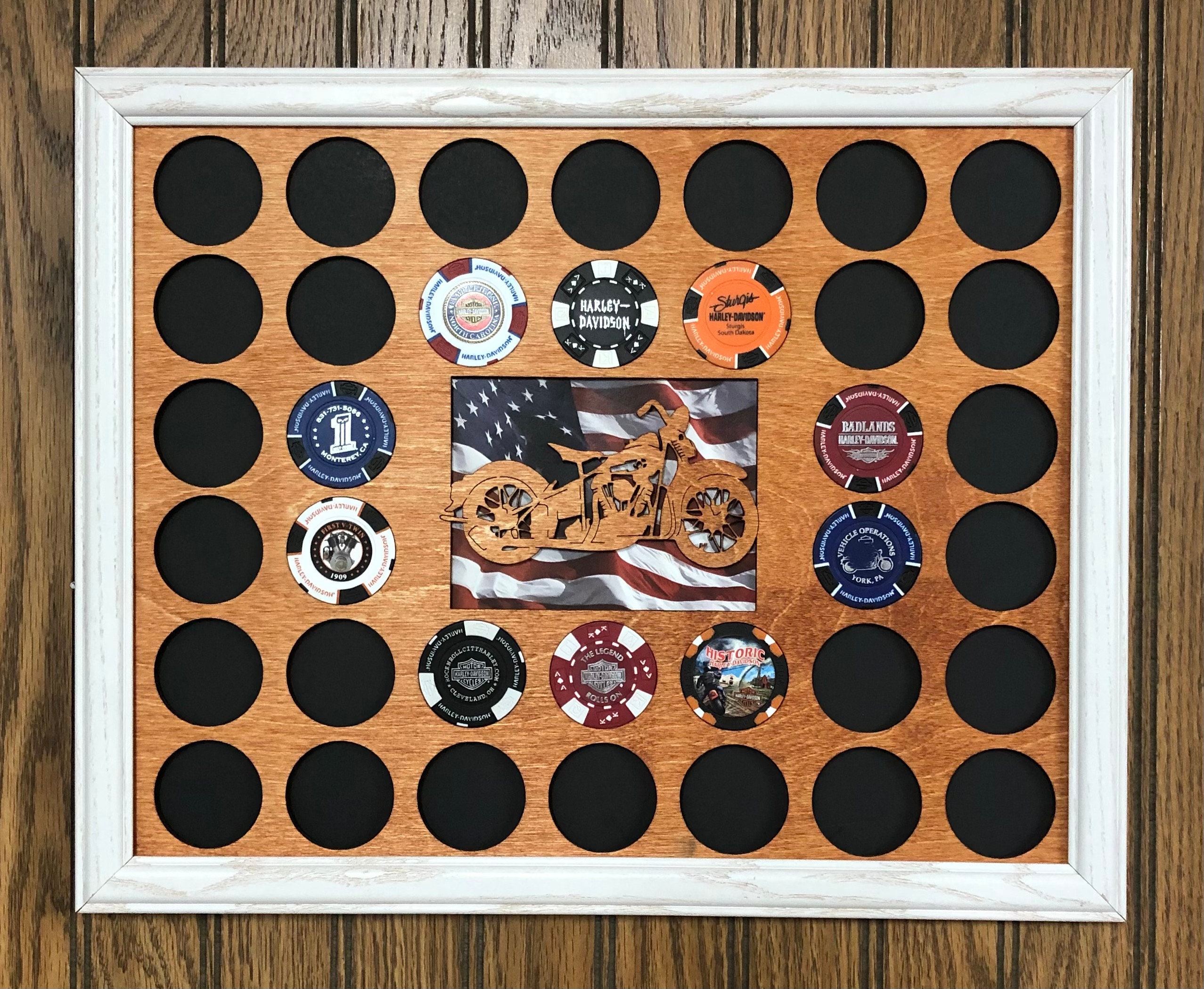 Poker Chip Frame Display Insert and Frame Fits 36 Etsy