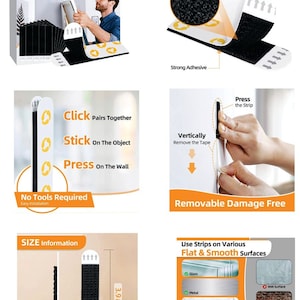 Puede incluir: Tiras para colgar cuadros SummerBrite, paquete de 40. Las tiras utilizan un sistema de velcro con adhesivo fuerte. Cada tira mide 9.9 cm de largo, 2 cm de ancho y 0.3 cm de grosor. F&aacute;cil instalaci&oacute;n, no se necesitan herramientas. Extra&iacute;ble y sin da&ntilde;os.