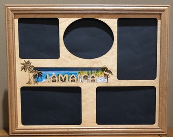 11x14 Jamaica Vacation Laser Engraved Picture Frame with 5  Photo Holes Collage