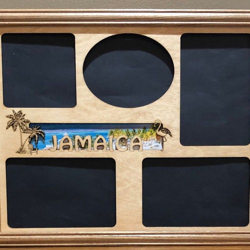 Jamaica Laser Engraved Wood Picture Frame Etsy