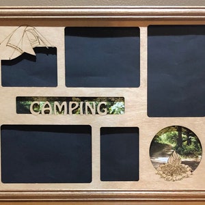11x14 Camping Laser Engraved Picture Frame with 5 Photo Holes