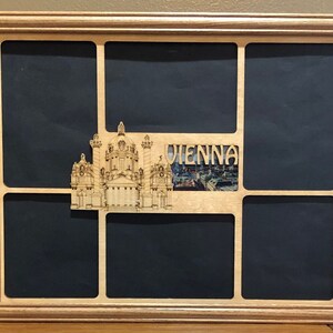 11x14 Vienna Vacation Laser Engraved Picture Frame with 6  Photo Holes Collage
