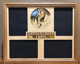11x14 Appalachian Trail Hiking Laser Engraved Picture Frame with 4 Photo Holes,Frame Optional