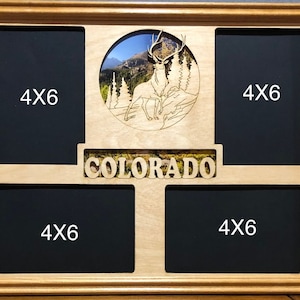 11x14 Colorado Vacation Laser Engraved Picture Frame with 4 Photo Holes Collage Can be personalized