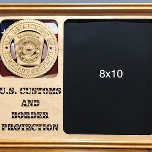 11x14 Customs &  Border Patrol Laser Engraved Picture Frame with 8x10  Photo Holes ,Frame Optional