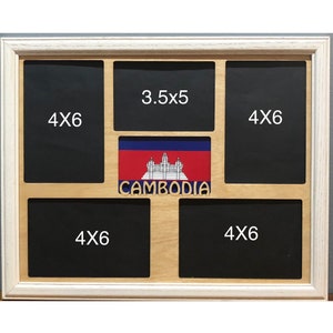 11x14 Cambodia  Vacation Laser Engraved Picture Frame with 5 Photo Holes Collage